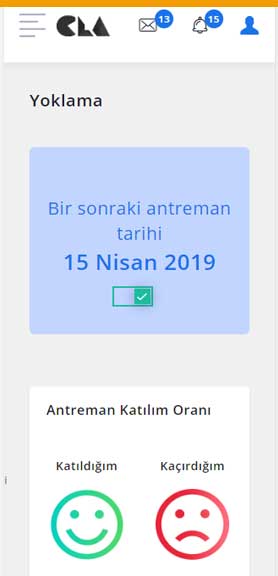 mobil spor okulları yoklama takip sistemi