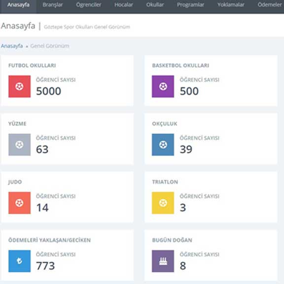 spor okullari yazilim